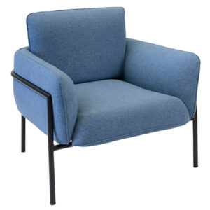 brooklyn single lounge chair in blue fabric
