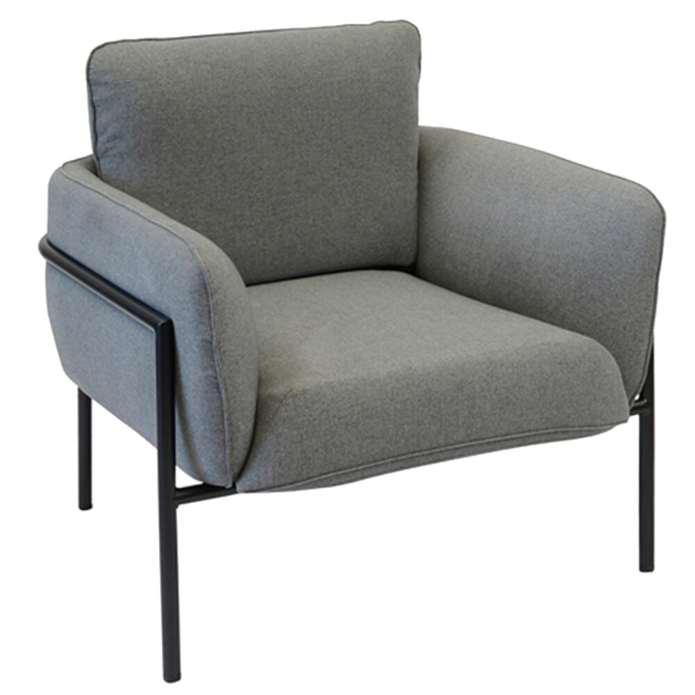 brooklyn single lounge chair in grey fabric