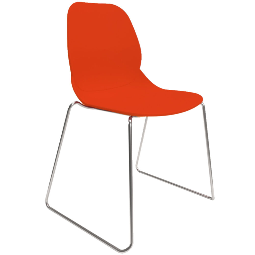 jasper multi purpose chair with sled frame orange